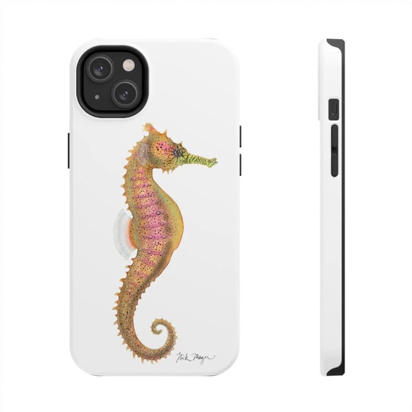 Nick Mayer Other - Nick Mayer White iPhone Pink Seahorse Phone Case Size iPhone 14